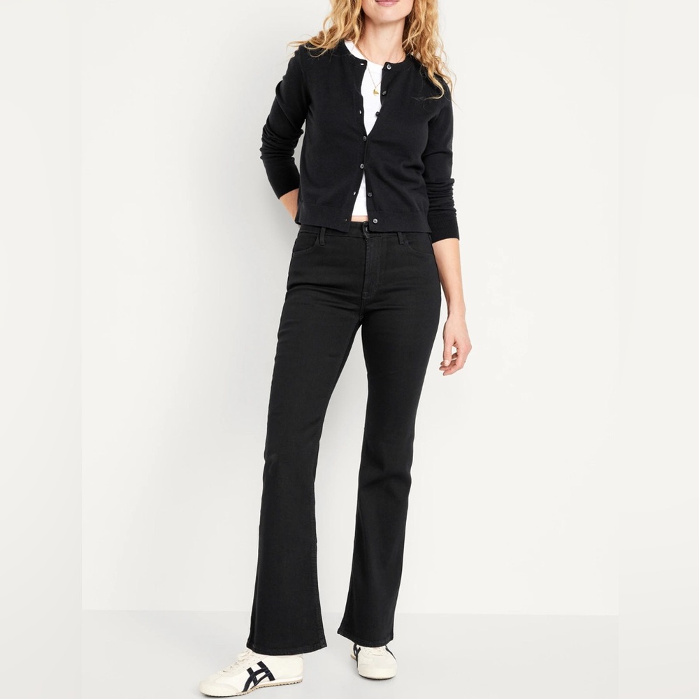 Old Navy WOW NWT Regular Fit High Rise Flare Black Jack Jeans